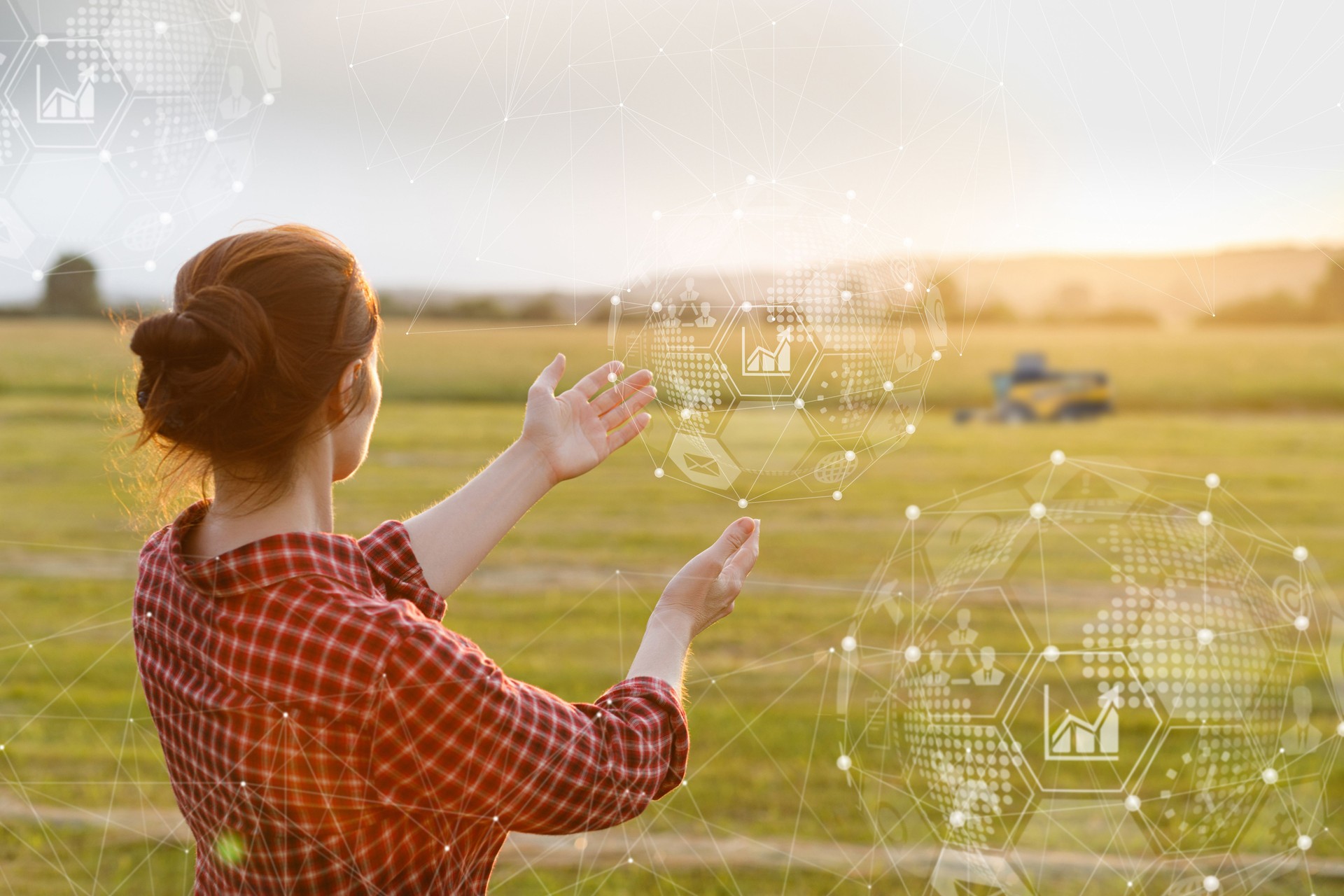 The concept of modern farming technology.